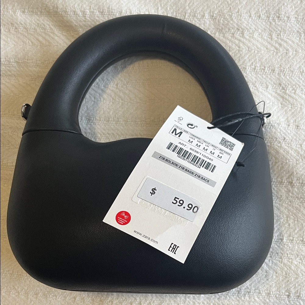 Zara Black Mini Top-Handle Bag